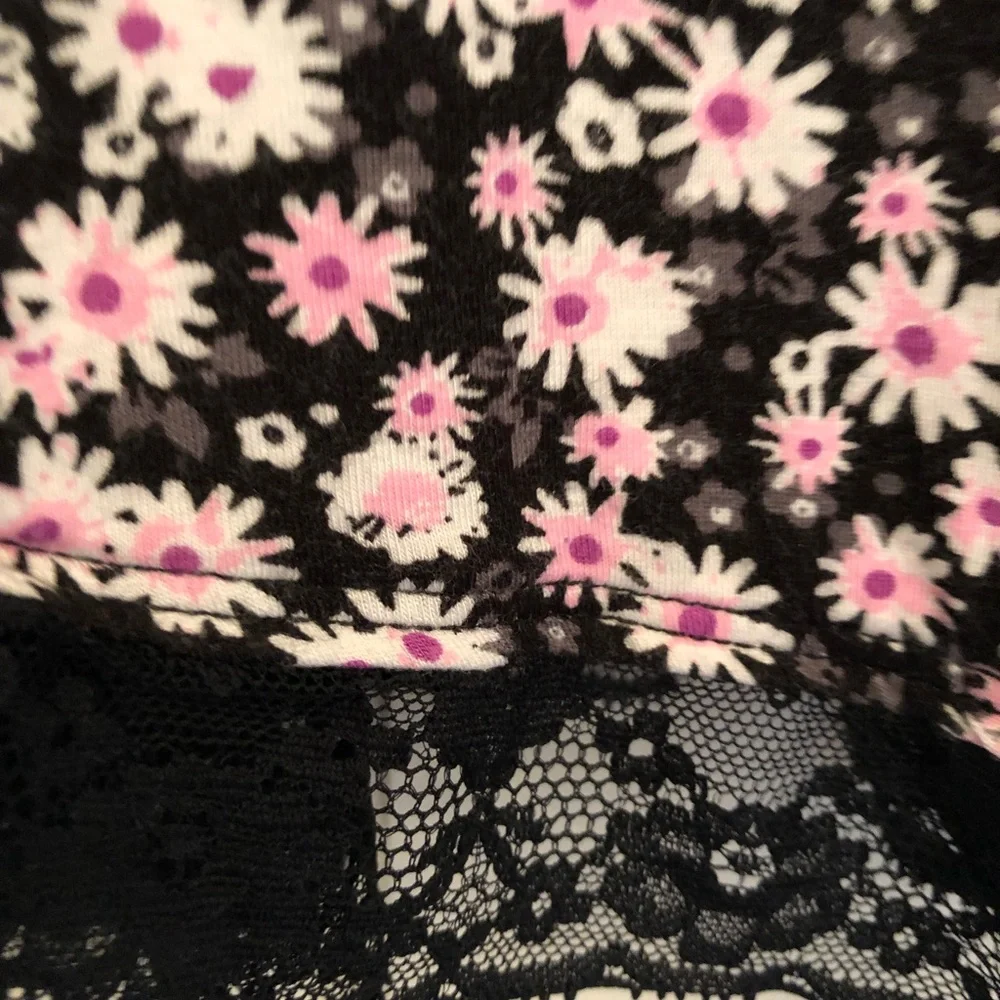 Justice black pink black floral cami top 14